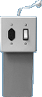 COFRE TOMADA VERTICAL COM DUAS TOMADAS OU TOMADA E INTERRUPTOR